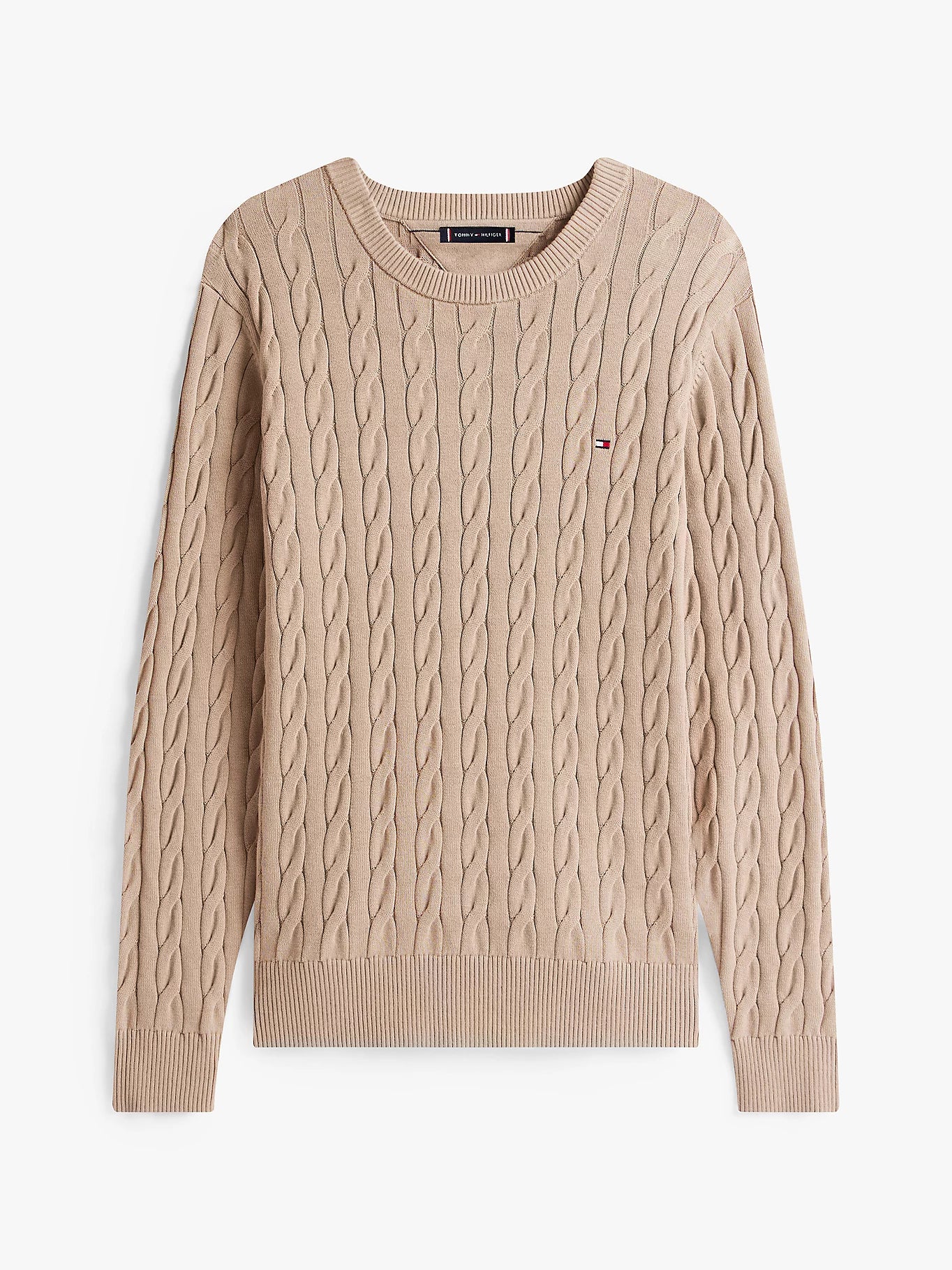 Pull en maille torsadée à drapeau brodé