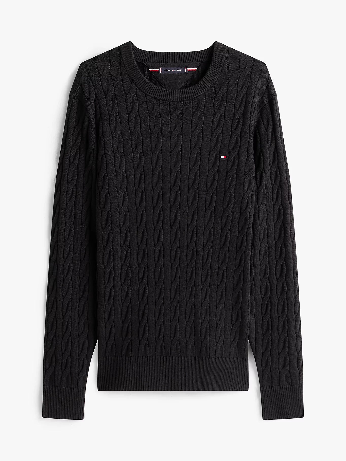 Pull en maille torsadée à drapeau brodé
