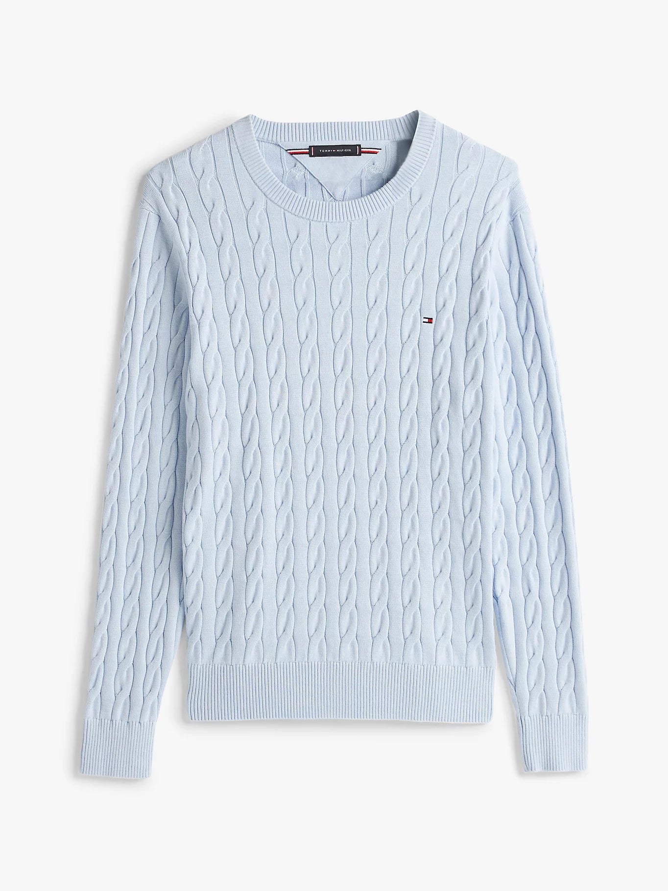 Pull en maille torsadée à drapeau brodé