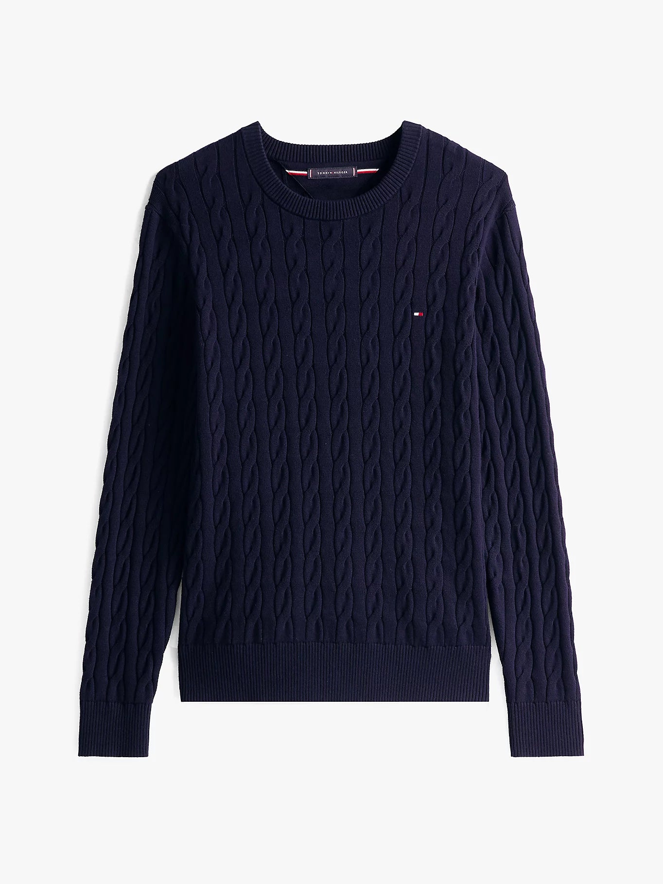 Pull en maille torsadée à drapeau brodé