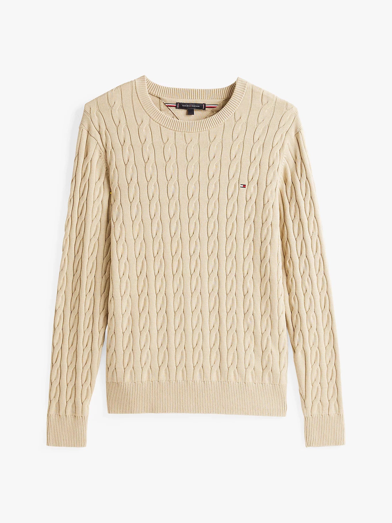 Pull en maille torsadée à drapeau brodé