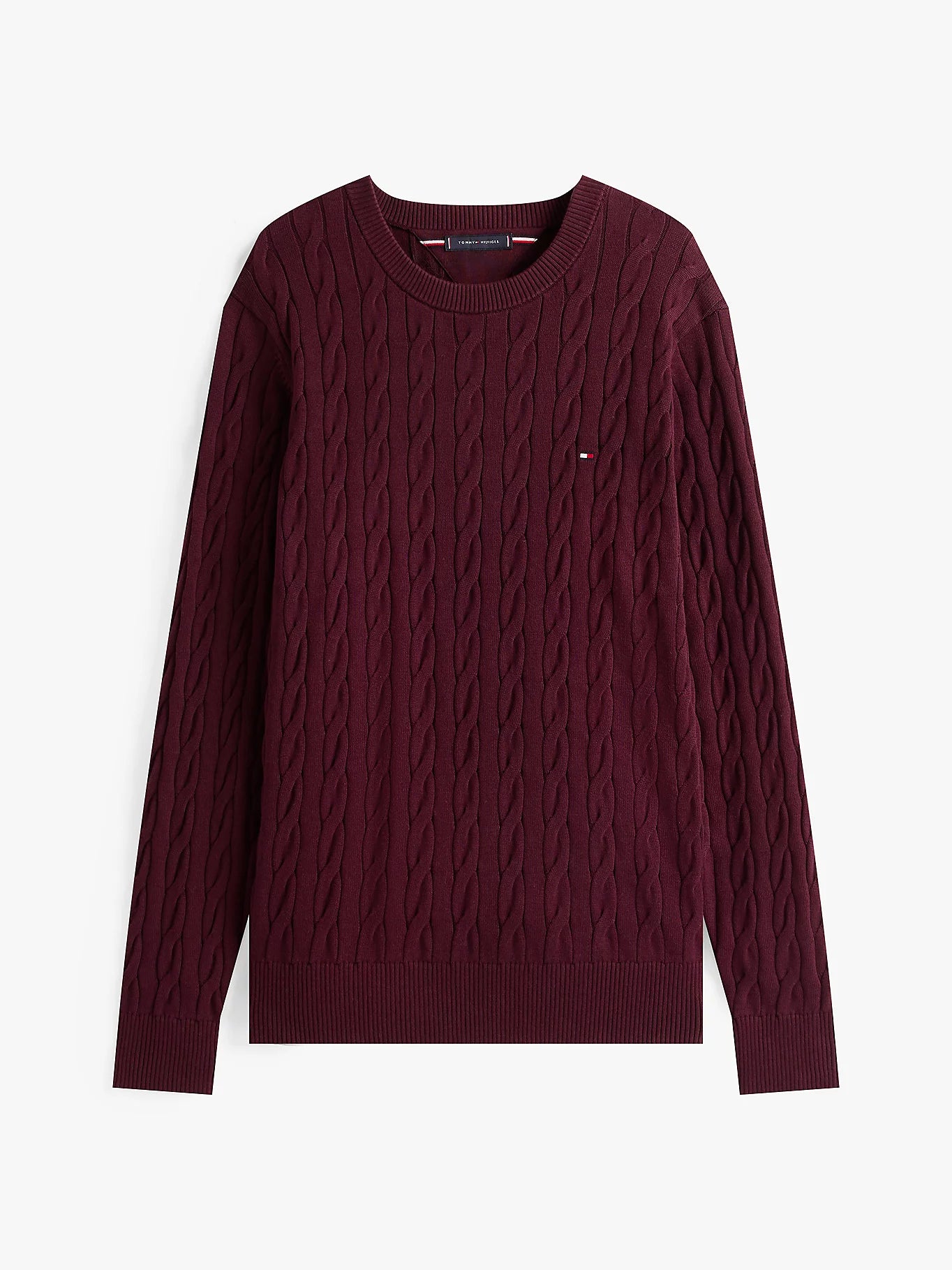 Pull en maille torsadée à drapeau brodé