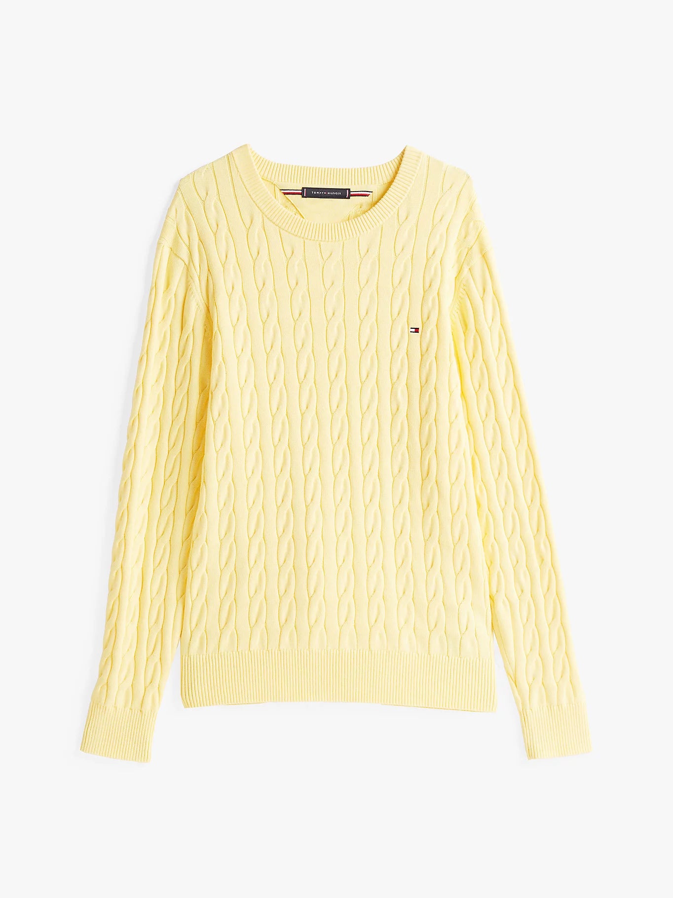 Pull en maille torsadée à drapeau brodé